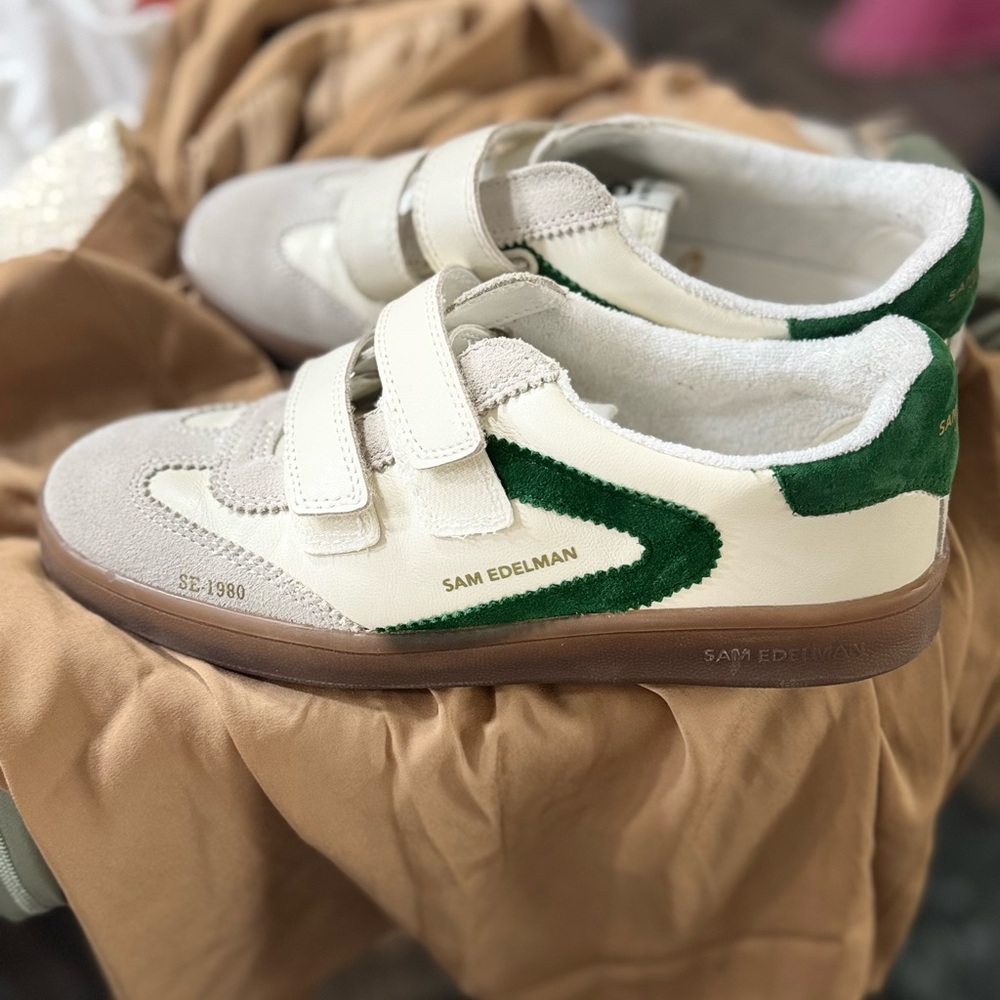 Sam Edelman Kids' Cream and Green Sneakers